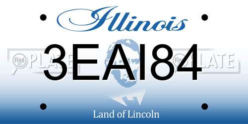 3EAI84 Illinois License Plate