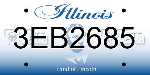 3EB2685 Illinois License Plate