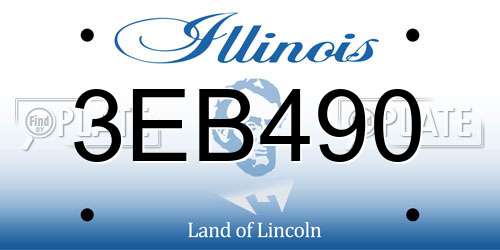 3EB490 Illinois License Plate