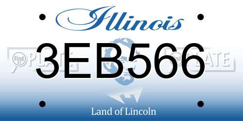 3EB566 Illinois License Plate