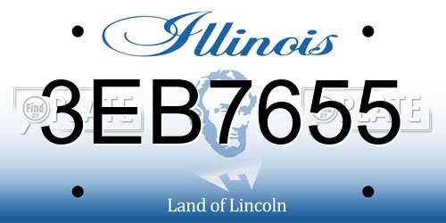 3EB7655 Illinois License Plate