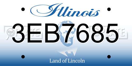 3EB7685 Illinois License Plate