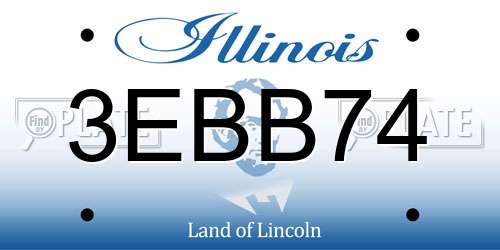 3EBB74 Illinois License Plate