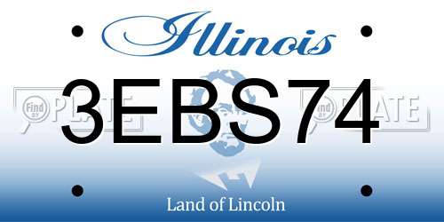 3EBS74 Illinois License Plate