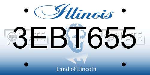 3EBT655 Illinois License Plate