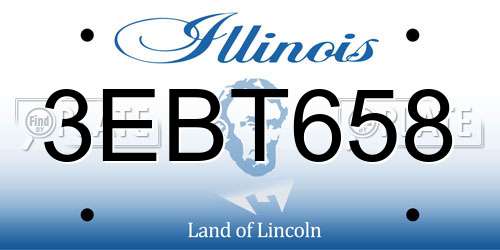 3EBT658 Illinois License Plate