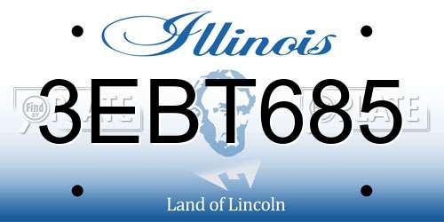 3EBT685 Illinois License Plate