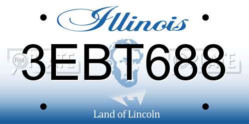 3EBT688 Illinois License Plate