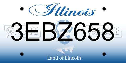 3EBZ658 Illinois License Plate