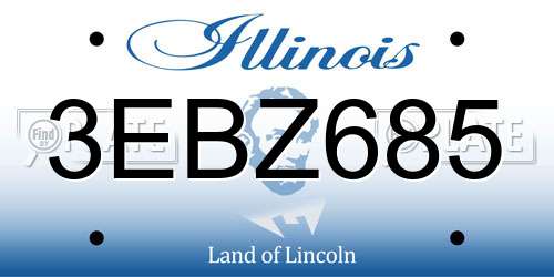 3EBZ685 Illinois License Plate