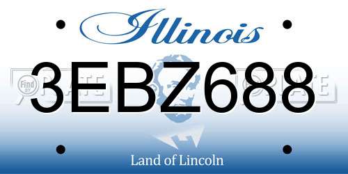 3EBZ688 Illinois License Plate