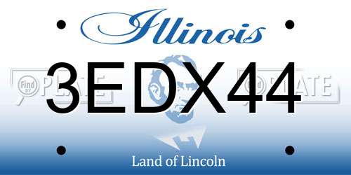 3EDX44 Illinois License Plate
