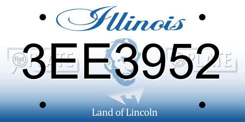 3EE3952 Illinois License Plate