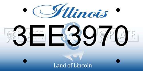 3EE3970 Illinois License Plate