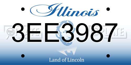 3EE3987 Illinois License Plate