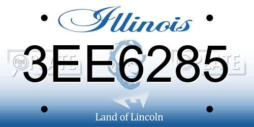 3EE6285 Illinois License Plate