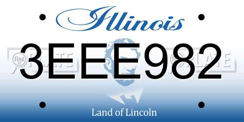 3EEE982 Illinois License Plate