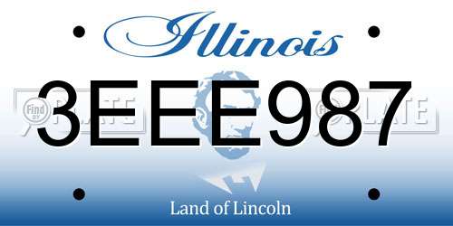 3EEE987 Illinois License Plate