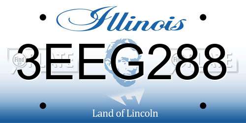 3EEG288 Illinois License Plate
