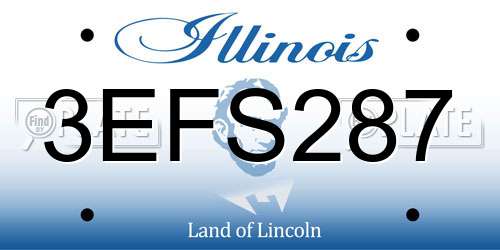 3EFS287 Illinois License Plate