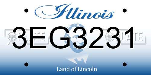 3EG3231 Illinois License Plate