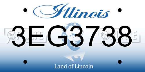 3EG3738 Illinois License Plate
