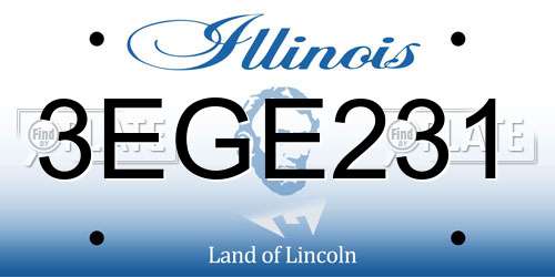 3EGE231 Illinois License Plate