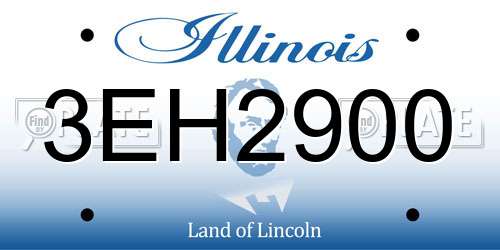 3EH2900 Illinois License Plate