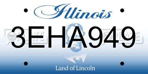 3EHA949 Illinois License Plate