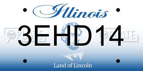 3EHD14 Illinois License Plate