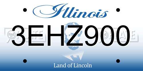 3EHZ900 Illinois License Plate