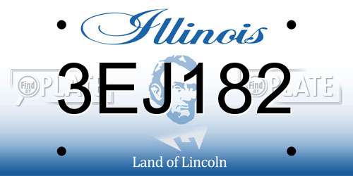 3EJ182 Illinois License Plate