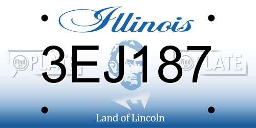 3EJ187 Illinois License Plate