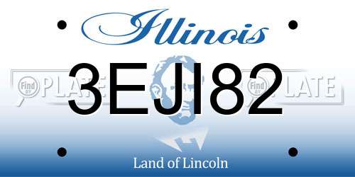 3EJI82 Illinois License Plate