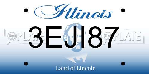 3EJI87 Illinois License Plate