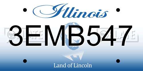 3EMB547 Illinois License Plate