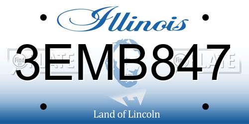 3EMB847 Illinois License Plate