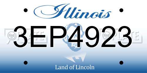 3EP4923 Illinois License Plate