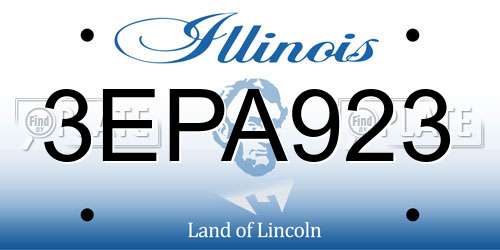 3EPA923 Illinois License Plate