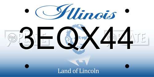 3EQX44 Illinois License Plate