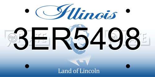 3ER5498 Illinois License Plate