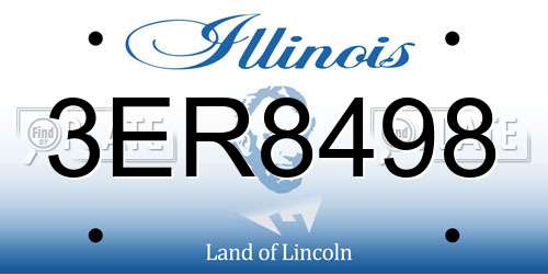 3ER8498 Illinois License Plate