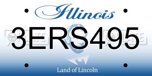 3ERS495 Illinois License Plate