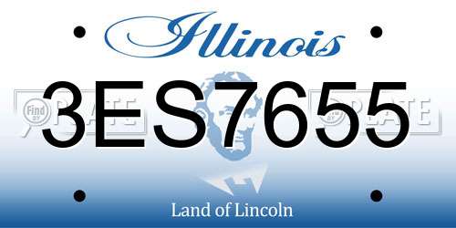 3ES7655 Illinois License Plate
