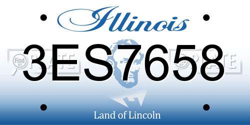 3ES7658 Illinois License Plate