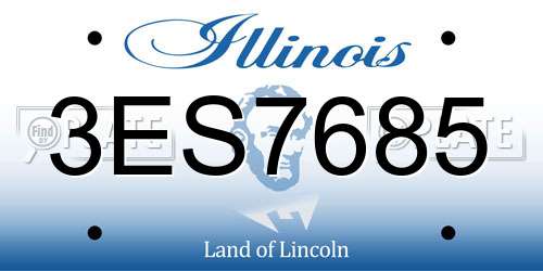3ES7685 Illinois License Plate