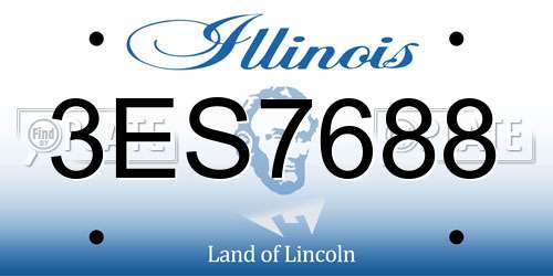 3ES7688 Illinois License Plate