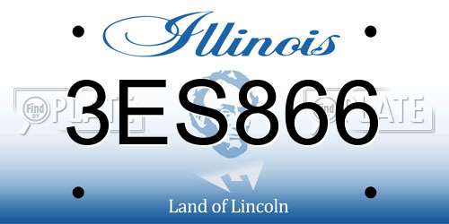 3ES866 Illinois License Plate