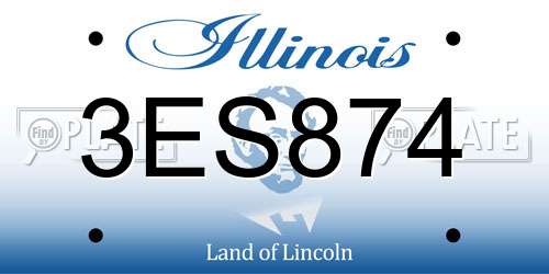 3ES874 Illinois License Plate