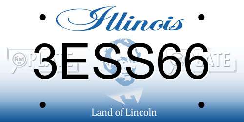3ESS66 Illinois License Plate